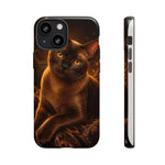 Burmese Golden Sable Portrait Art Tough Phone Case