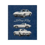 1963 Split Window Corvette Sting Ray Cars Velveteen Blanket | Classic Throw