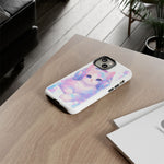 Pastel Cat Phone Case, Headphones Glitch Color Block Cover