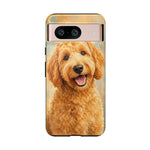 Goldendoodle Fluffy Curls Portrait Art Tough Phone Case