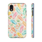 Watercolor Flip Flops pattern Tough Case | Beach Shells Phone Cover