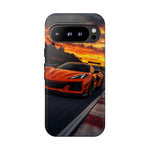 Orange C8 Z06 Flat Plane V8 Speed Art Tough Phone Case