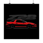 1980s Camaro Z28 Poster Red Chevy Muscle Car Wall Art Retro Garage Decor