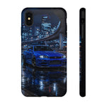 Skyline GT-R R34 Bayside Blue Tokyo Night Art Tough Phone Case