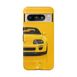 Yellow Supra Phone Case, MK4 90s JDM Legend Tough Protective Cover for Men