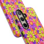 Trippy Daisy Retro Floral Pattern phone case | Tough Cases