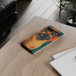 Siamese Cat Retro Halftone Portrait Case - Orange Teal Print