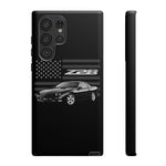 Black Z28 Camaro Phone Case Muscle Car American Flag Tough Cover