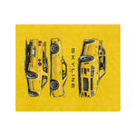 Yellow Skyline GTR Illustration Blanket | R34 Trio Velveteen Microfiber