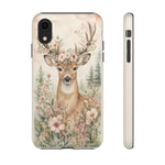 Deer Floral Antler Crown Art Tough Phone Case