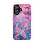Holographic Koi Cherry Blossom Vaporwave Art Tough Phone Case
