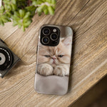 Persian Kitten Phone Case, Sleepy Macro Close-Up Portrait Cover