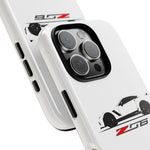 White C7 Z06 Phone Case for Chevy Vette Fans, Tough Cover