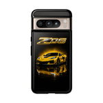 Z06 Corvette Phone Case, Yellow Neon Chrome Studio Cover