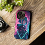 Anime Girl Phone Case Teal, Neon Kanji Calm Gradient Tough Cover