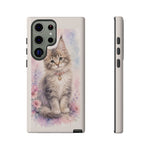Maine Coon Watercolor Heart Phone Case Watercolor Kitten Art Gift