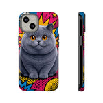 British Shorthair Round Pop Art Tough Phone Case