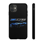Blue C7 Z06 Sports Car Tough Phone Case Track Style Cover Gift