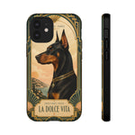Doberman Art Deco 'La Dolce Vita' Phone Case | Vintage Dog Design