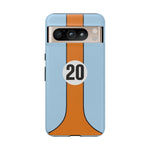 Blue Orange 20 Retro Endurance Racing Stripe Tough Phone Case Cover