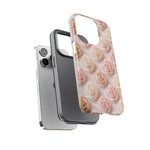 Silk Rose Phone Case, Blush Pink Floral Pattern Tough Cover, Gift