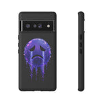 Glitch Sad Face Phone Case, Anime Melt Static Tough Cover