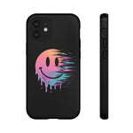 Melting Glitch Smiley Face Phone Case Trippy Tough Case