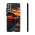 Orange C8 Z06 Flat Plane V8 Speed Art Tough Phone Case