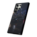 Black C7 City Skyline Rooftop Sports Car Tough Phone Case