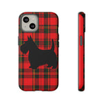 Scottish Terrier Silhouette Plaid Art Tough Phone Case