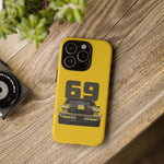 1969 Camaro Z28 Yellow Front View Muscle Car Tough Phone Case