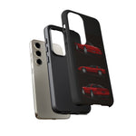 C4 Corvette Art Phone Case Red, Three-View Vector Cover, Gift