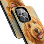 Goldendoodle Fluffy Curls Portrait Art Tough Phone Case