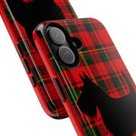 Scottish Terrier Silhouette Plaid Art Tough Phone Case