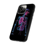 Neon Anatomical Skeleton Phone Case | Internal Displacement Art