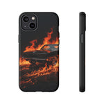 Black Charger Classic Muscle Flames Tough Phone Case Cover Gift