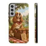 Cocker Spaniel Picnic Scene phone case | vintage dog art