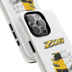 Z06 Corvette Phone Case, Yellow Sketch Reveal Chrome Cover