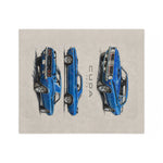 1973 Cuda Muscle Car Blanket | Blue Barracuda Microfiber Throw