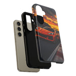 Orange C8 Z06 Flat Plane V8 Speed Art Tough Phone Case