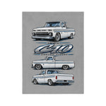 1964 Chevy C10 Custom Pickup Truck Illustration Blanket | Velveteen Throw
