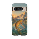 Leaping Golden Trout Lake Scene phone case | Tough Cover