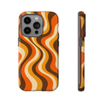 Groovy Wave Lines Retro Art Tough Phone Case