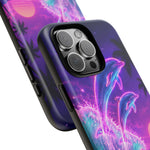 Neon Dolphin Ocean Vaporwave Art Tough Phone Case