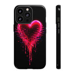 Melting Glitch Heart Neon Phone Case