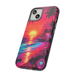 Neon Sunset Beach Radiant Vaporwave Phone Case – Tropical Aesthetic