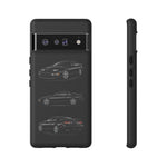 Black 300ZX Sports Car Tough Phone Case - Multi View