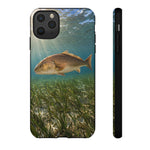 Redfish Phone Case, Seagrass Flat Underwater Art Cover