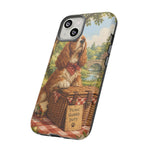 Cocker Spaniel Picnic Scene phone case | vintage dog art