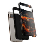 Orange Cuda Phone Case, Rainy City Night Muscle Car Tough Cover